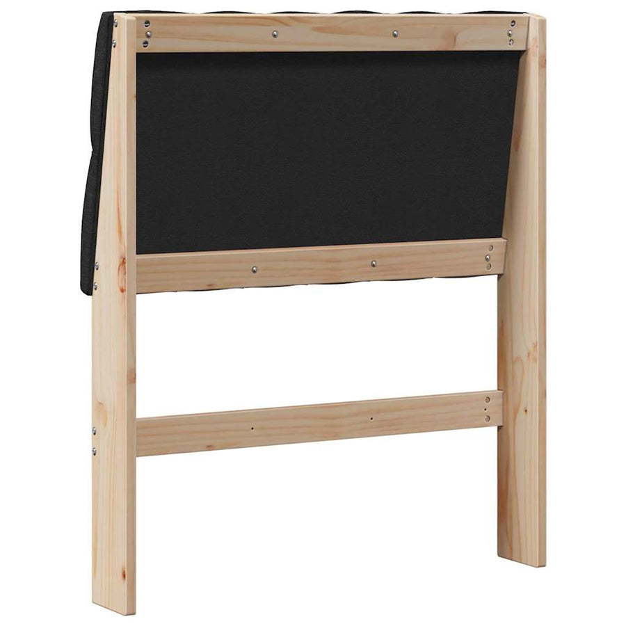 Gestoffeerd hoofdbord Zwart 80 cm Massief grenenhout