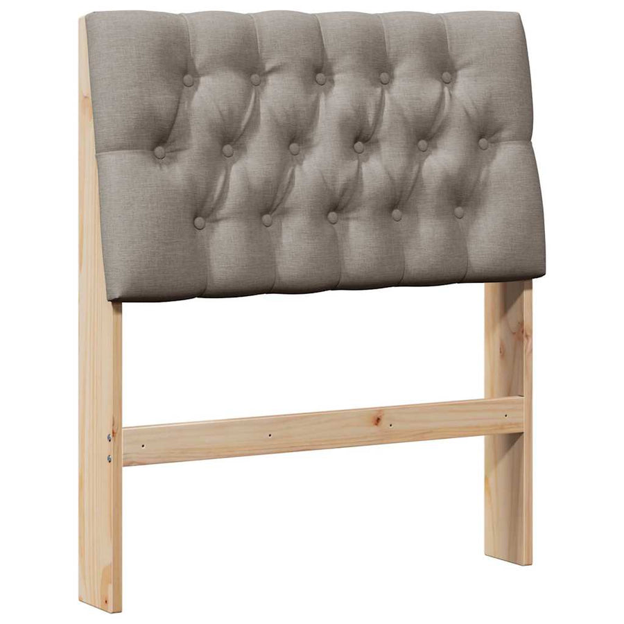 Gestoffeerd hoofdbord Taupe 80 cm Massief grenenhout