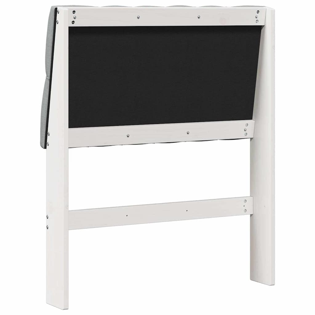 Gestoffeerd hoofdbord Lichtgrijs 80 cm Massief grenenhout