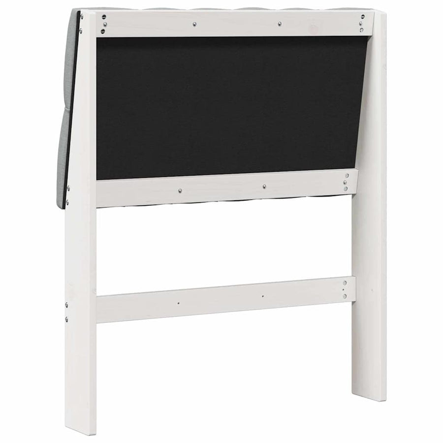 Gestoffeerd hoofdbord Lichtgrijs 80 cm Massief grenenhout
