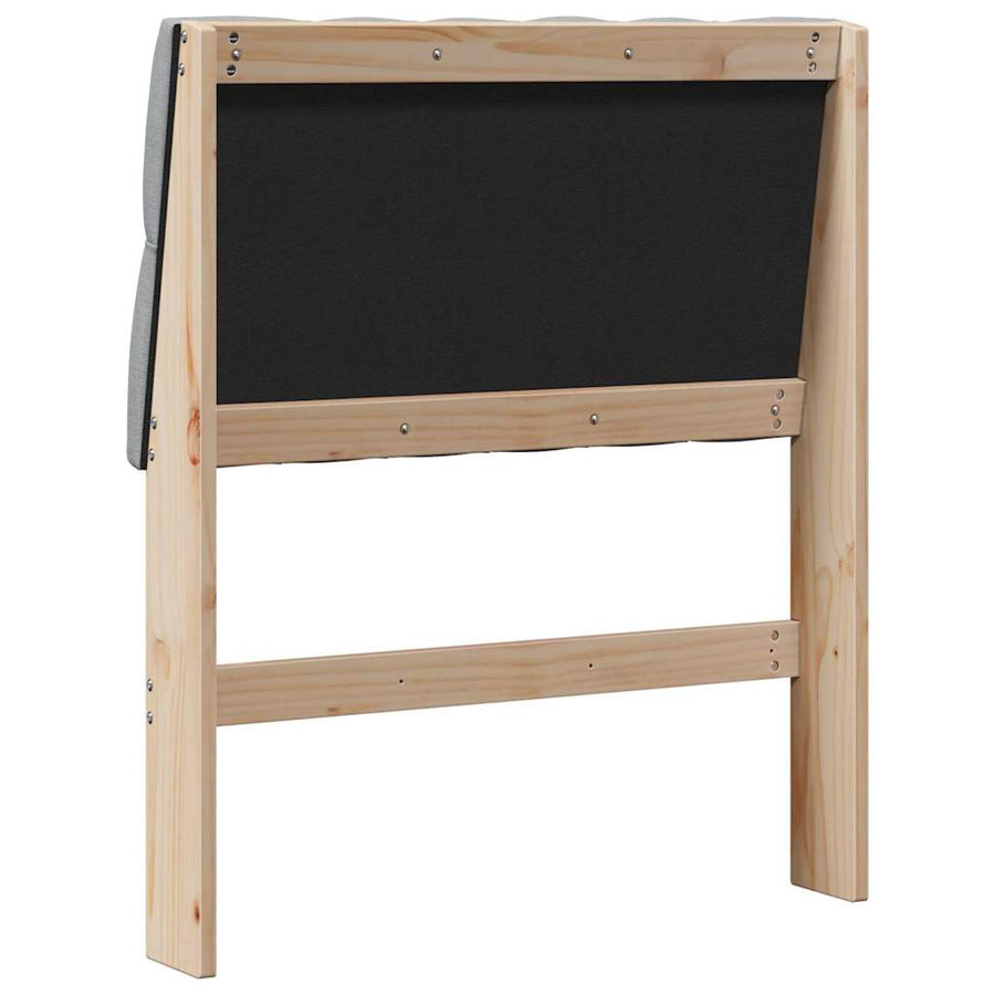 Gestoffeerd hoofdbord Lichtgrijs 75 cm Massief grenenhout