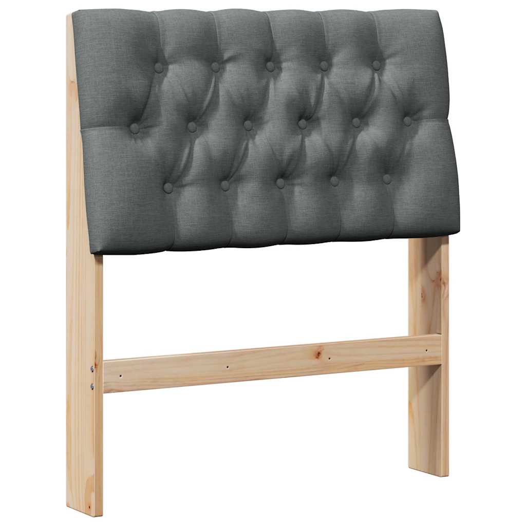 Gestoffeerd hoofdbord Donkergrijs 75 cm Massief grenenhout