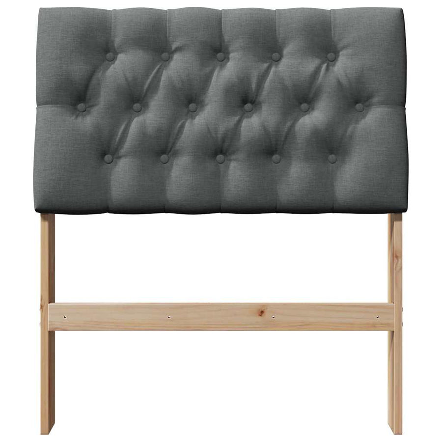 Gestoffeerd hoofdbord Donkergrijs 75 cm Massief grenenhout