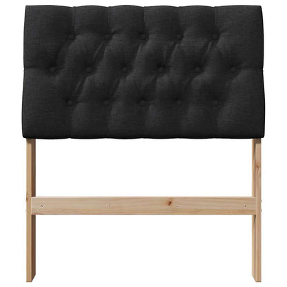 Gestoffeerd hoofdbord Zwart 75 cm Massief grenenhout