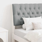 Upholstered Headboard Light Grey 75 cm Solid Pine