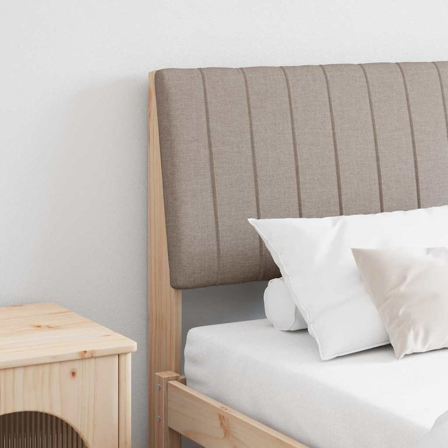 Gestoffeerd hoofdbord Taupe 200 cm Massief grenenhout