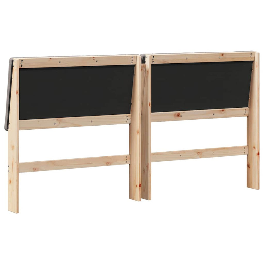 Gestoffeerd hoofdbord Taupe 200 cm Massief grenenhout