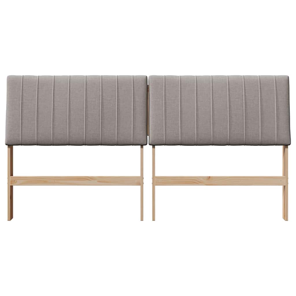 Gestoffeerd hoofdbord Taupe 200 cm Massief grenenhout