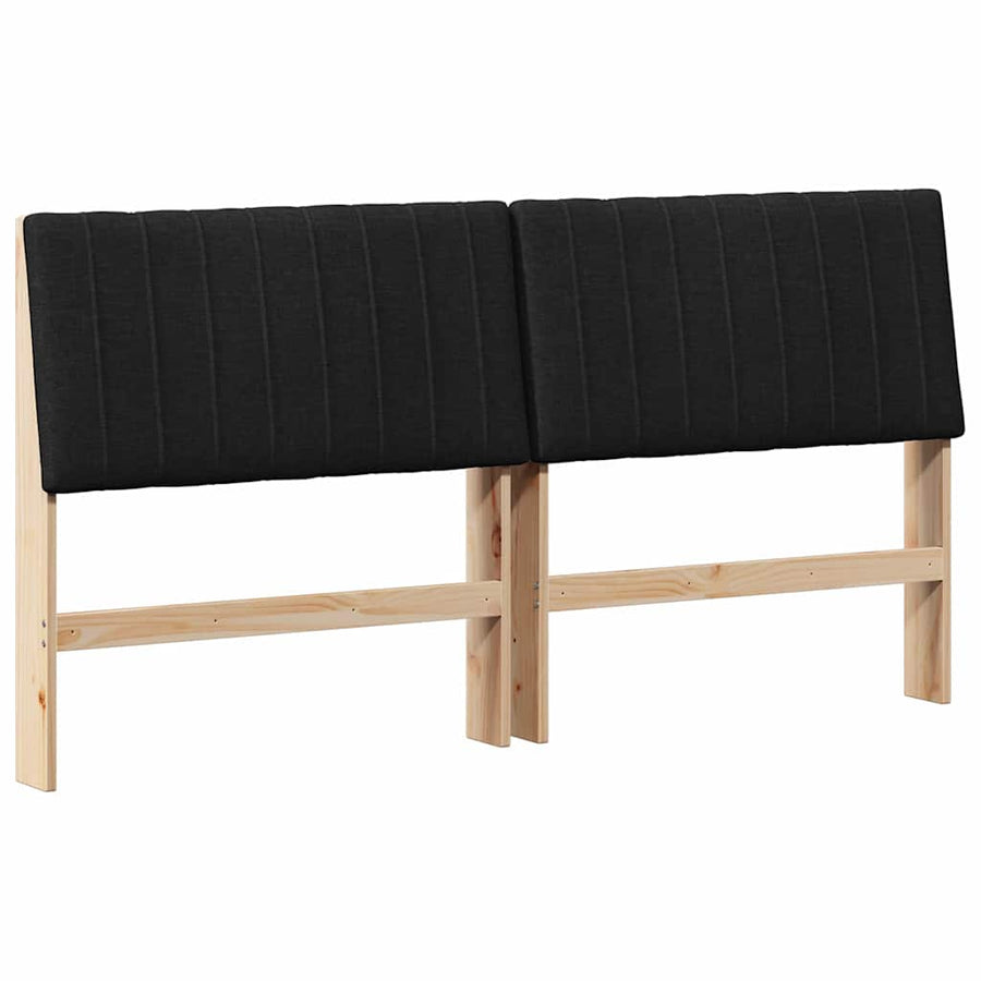 Gestoffeerd hoofdbord Zwart 180 cm Massief grenenhout