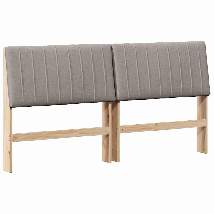 Gestoffeerd hoofdbord Taupe 180 cm Massief grenenhout