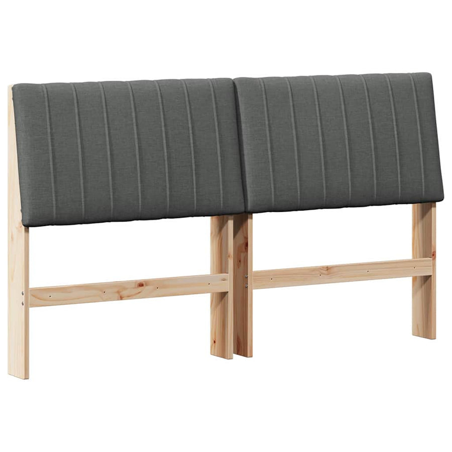 Gestoffeerd hoofdbord Donkergrijs 160 cm Massief grenenhout