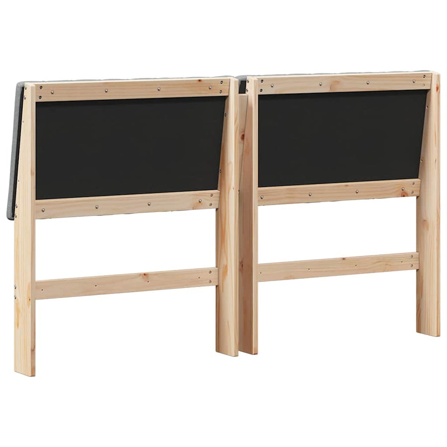 Gestoffeerd hoofdbord Donkergrijs 160 cm Massief grenenhout