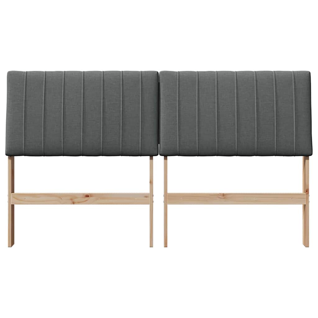 Gestoffeerd hoofdbord Donkergrijs 160 cm Massief grenenhout