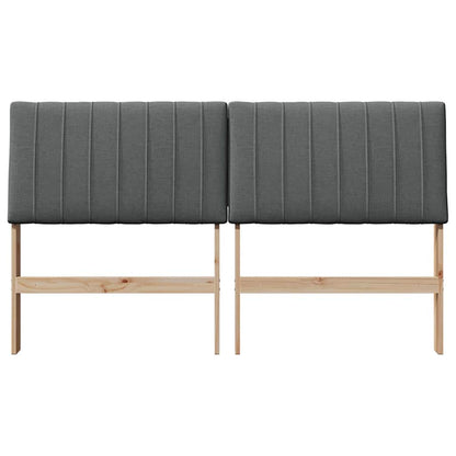 Gestoffeerd hoofdbord Donkergrijs 160 cm Massief grenenhout