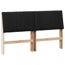 Gestoffeerd hoofdbord Zwart 160 cm Massief grenenhout