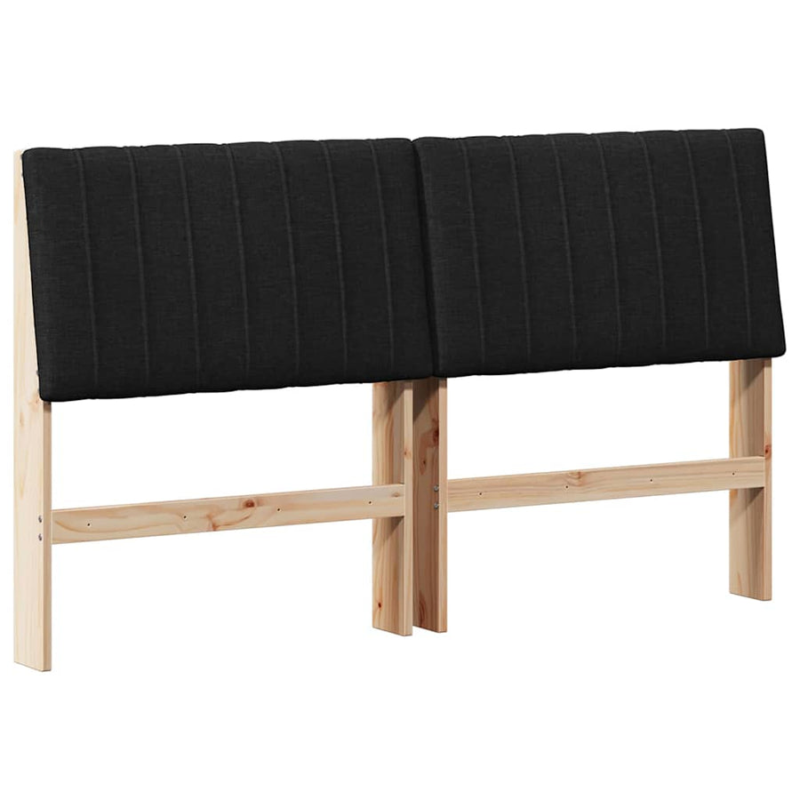 Gestoffeerd hoofdbord Zwart 160 cm Massief grenenhout