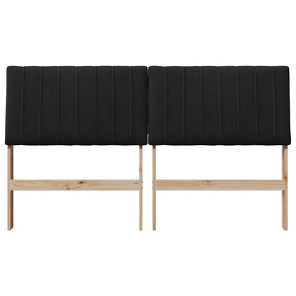 Gestoffeerd hoofdbord Zwart 160 cm Massief grenenhout