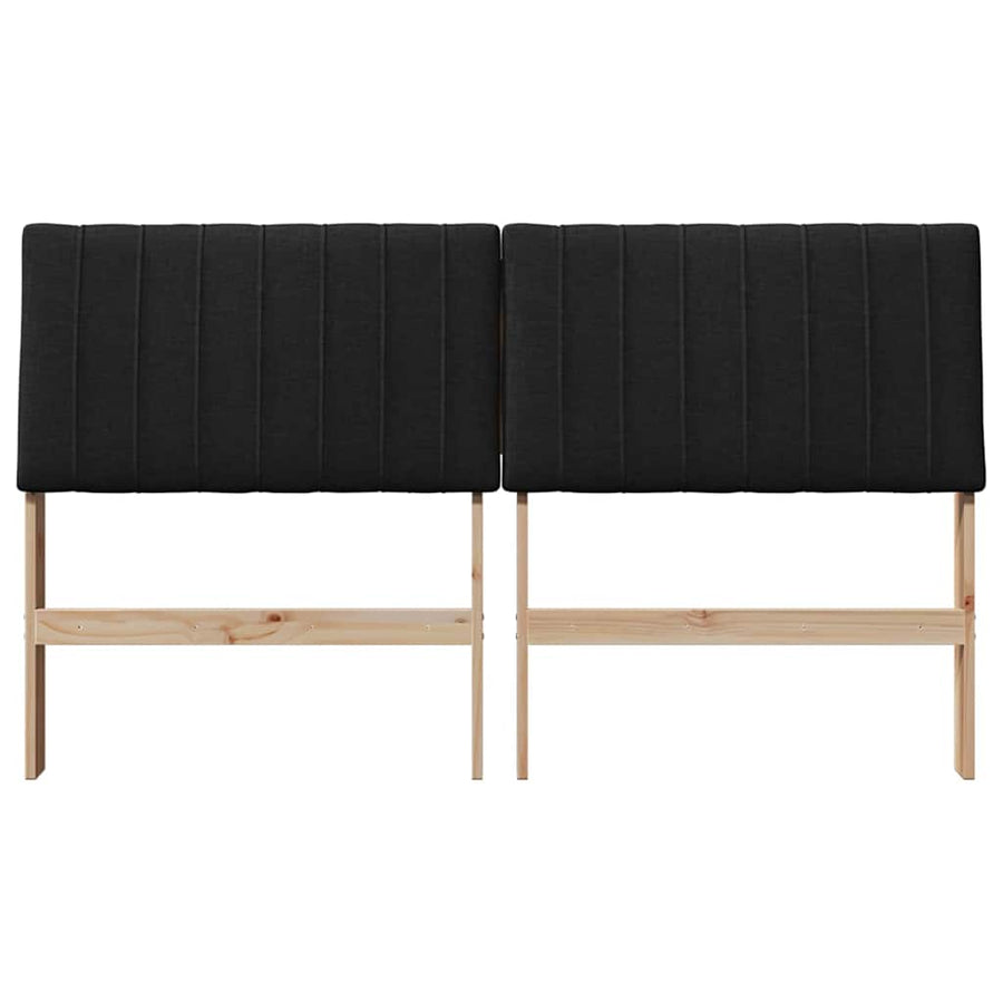 Gestoffeerd hoofdbord Zwart 160 cm Massief grenenhout