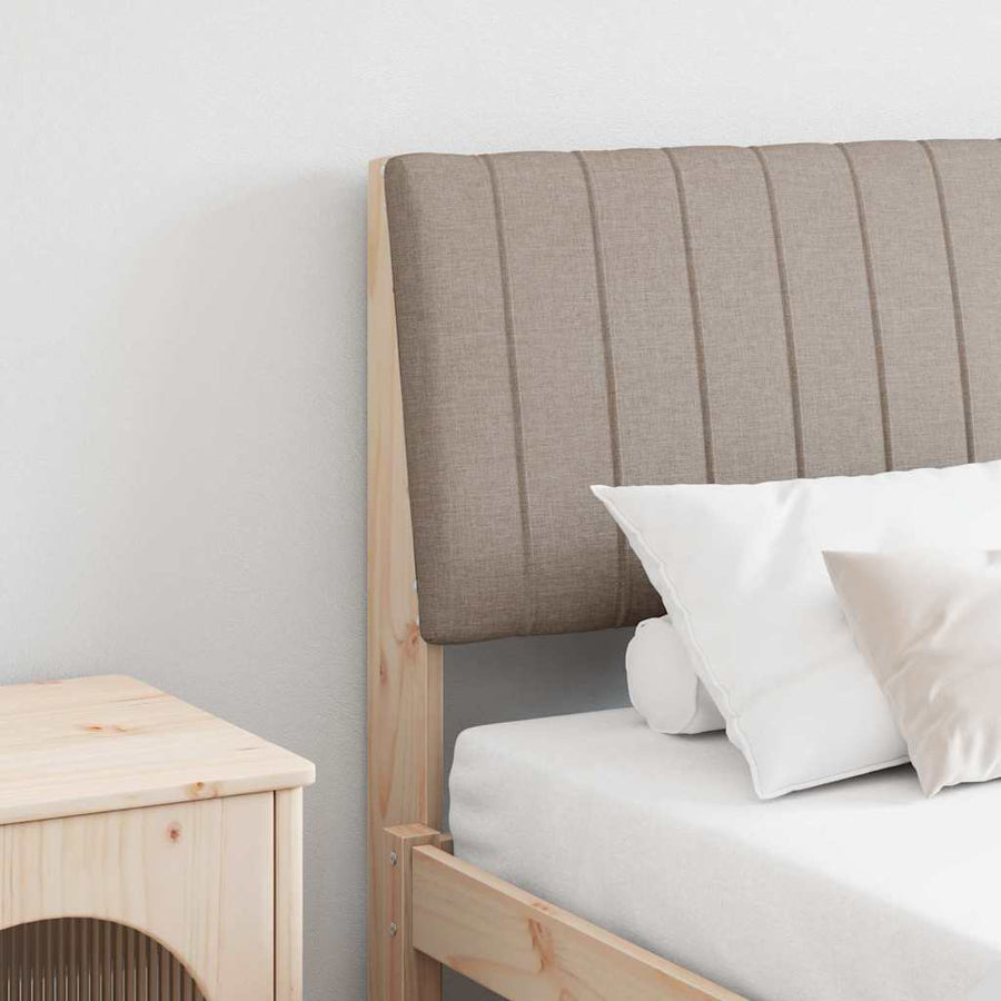 Gestoffeerd hoofdbord Taupe 160 cm Massief grenenhout