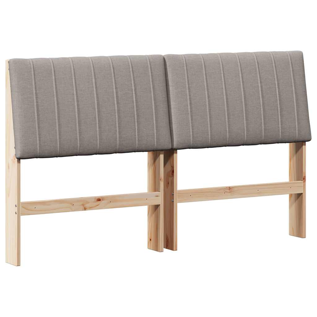 Gestoffeerd hoofdbord Taupe 160 cm Massief grenenhout