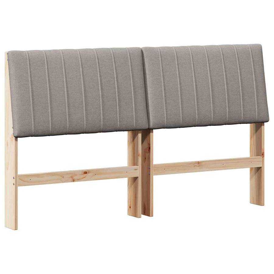 Gestoffeerd hoofdbord Taupe 160 cm Massief grenenhout