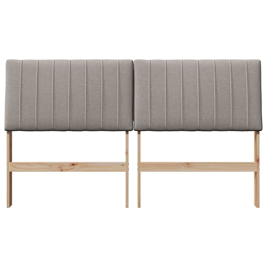 Gestoffeerd hoofdbord Taupe 160 cm Massief grenenhout