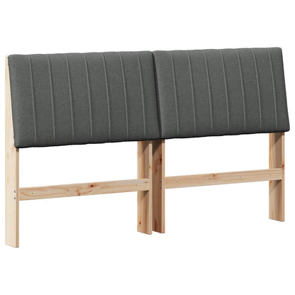 Gestoffeerd hoofdbord Donkergrijs 150 cm Massief grenenhout