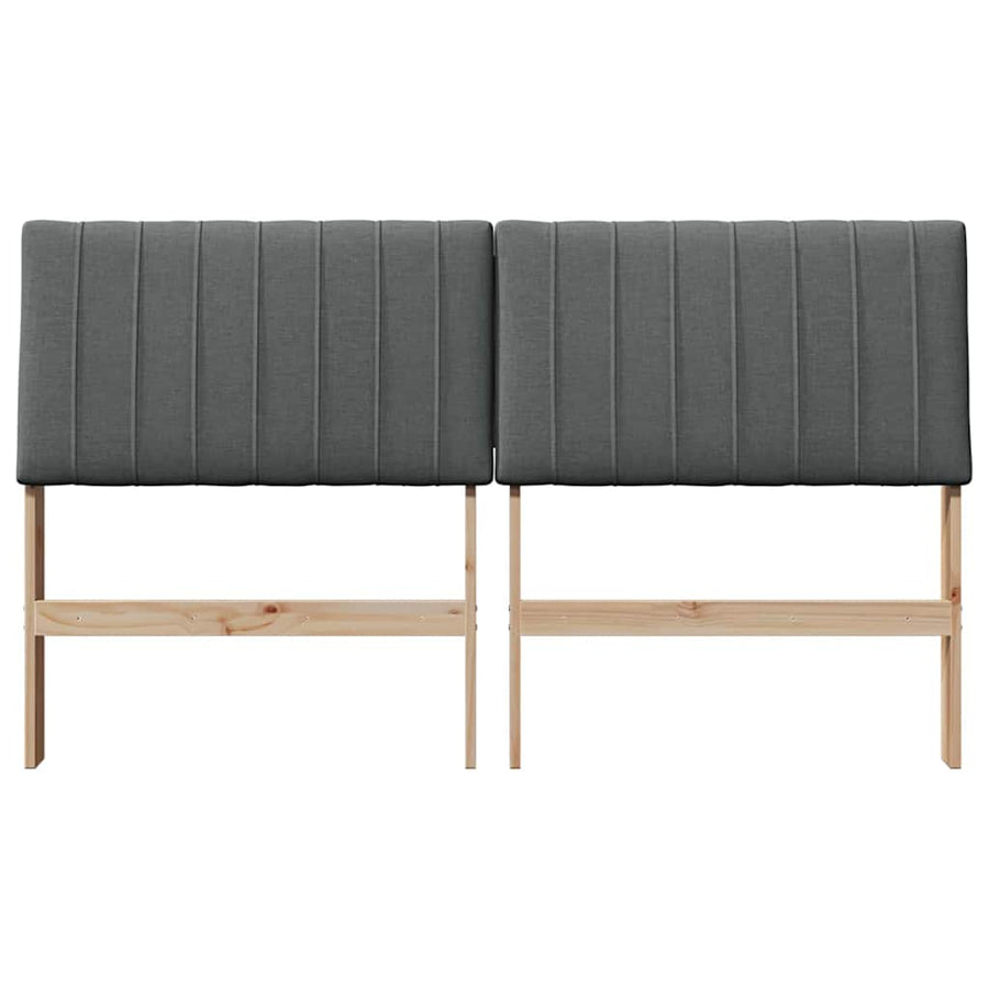 Gestoffeerd hoofdbord Donkergrijs 150 cm Massief grenenhout