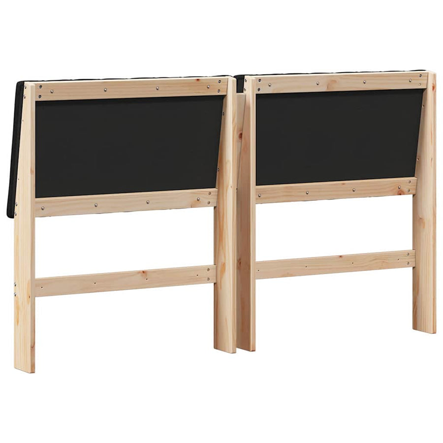 Gestoffeerd hoofdbord Zwart 150 cm Massief grenenhout