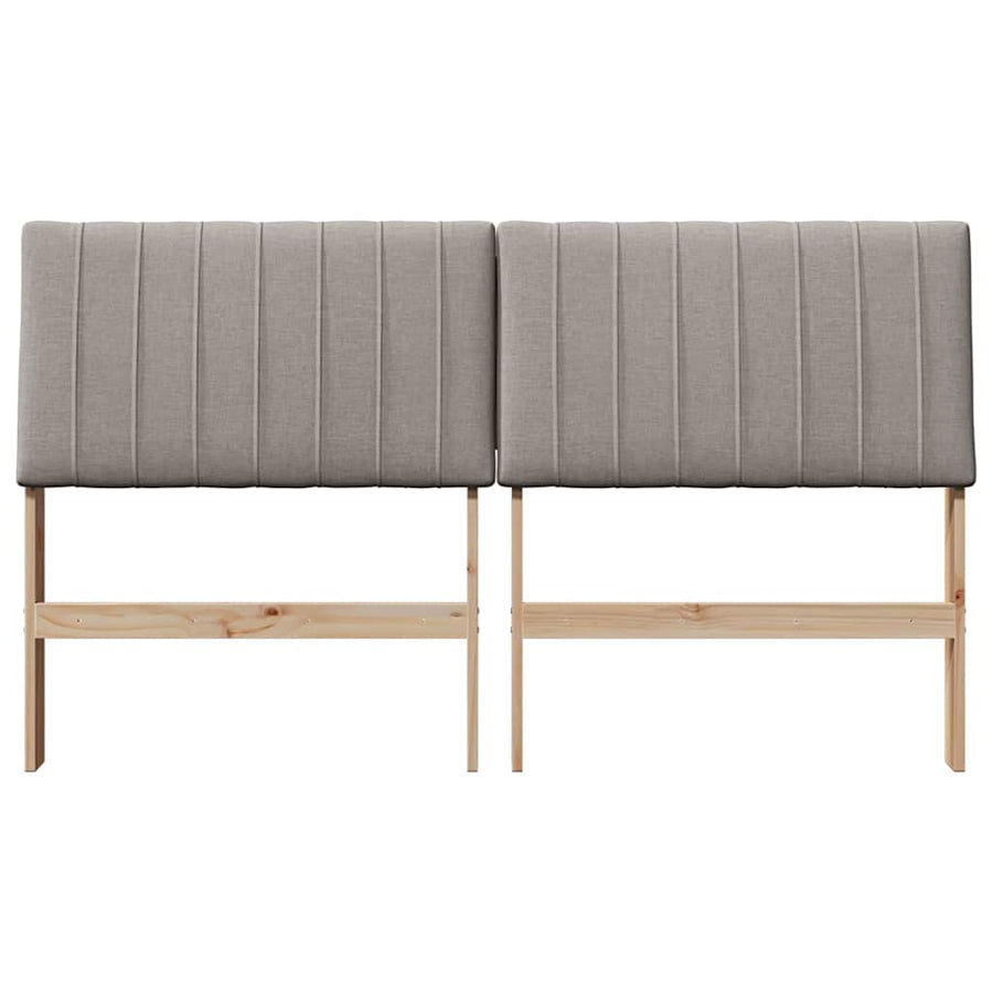 Gestoffeerd hoofdbord Taupe 150 cm Massief grenenhout