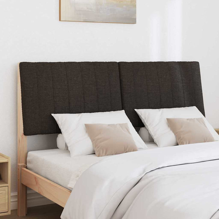Gestoffeerd hoofdbord Zwart 140 cm Massief grenenhout