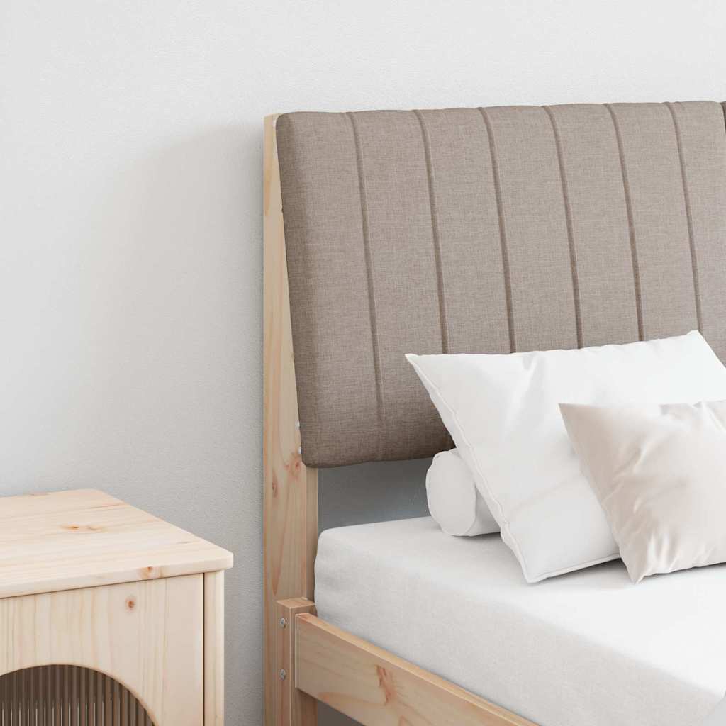 Gestoffeerd hoofdbord Taupe 140 cm Massief grenenhout