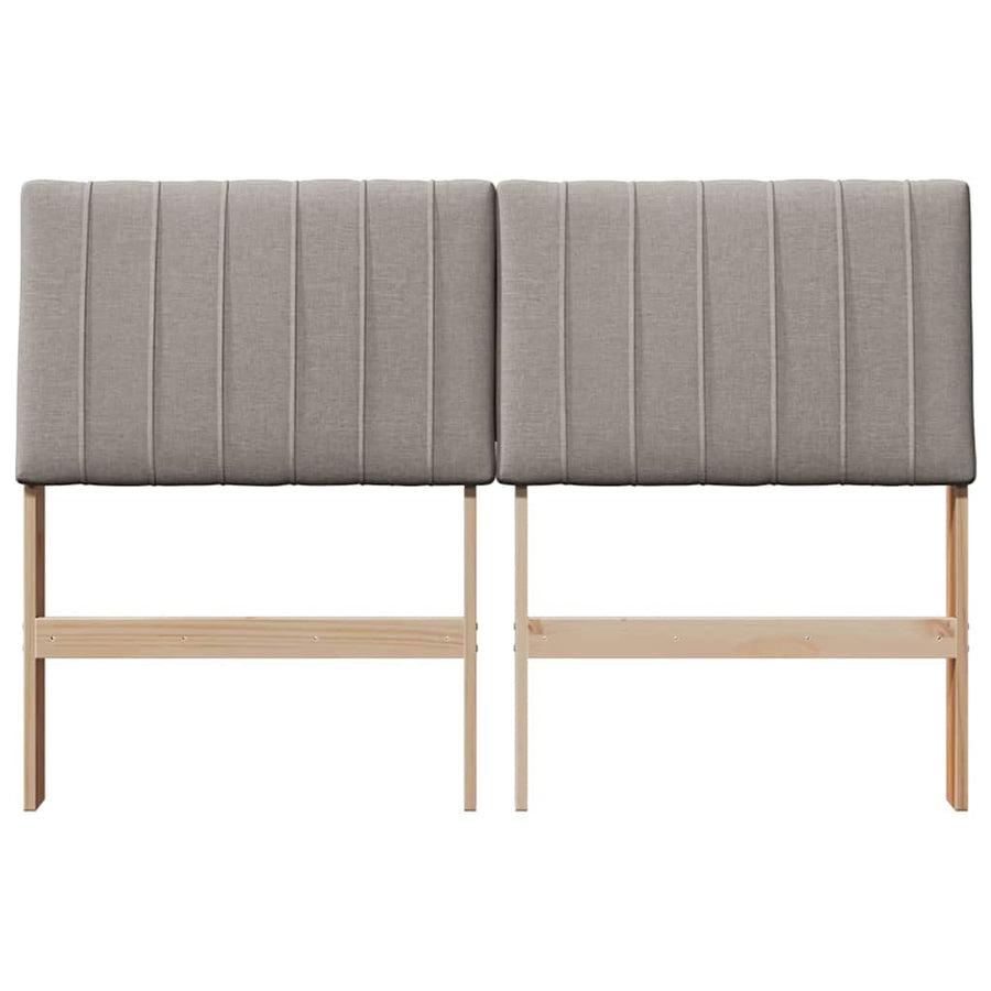 Gestoffeerd hoofdbord Taupe 140 cm Massief grenenhout