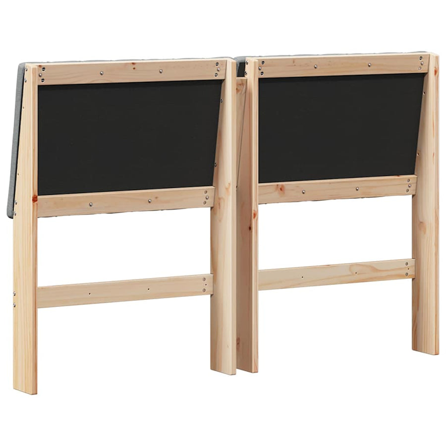 Gestoffeerd hoofdbord Donkergrijs 135 cm Massief grenenhout