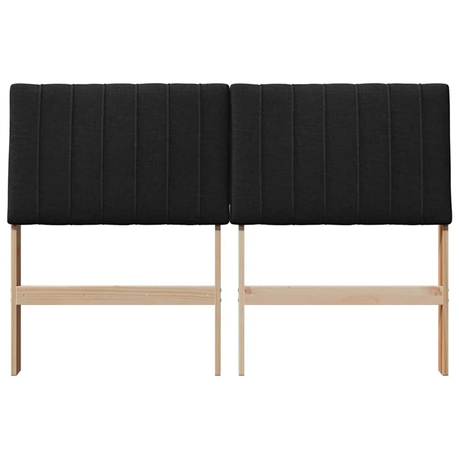 Gestoffeerd hoofdbord Zwart 135 cm Massief grenenhout