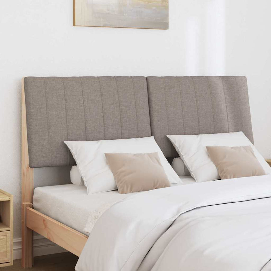 Gestoffeerd hoofdbord Taupe 135 cm Massief grenenhout