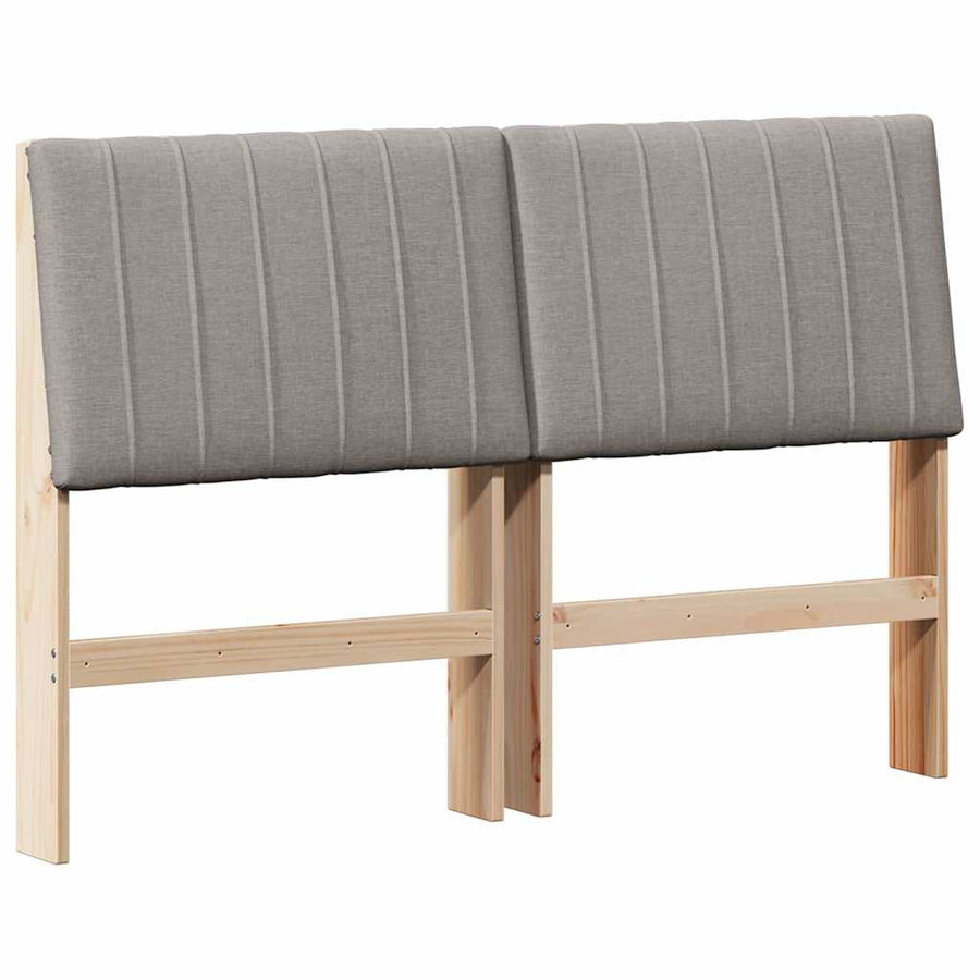 Gestoffeerd hoofdbord Taupe 135 cm Massief grenenhout