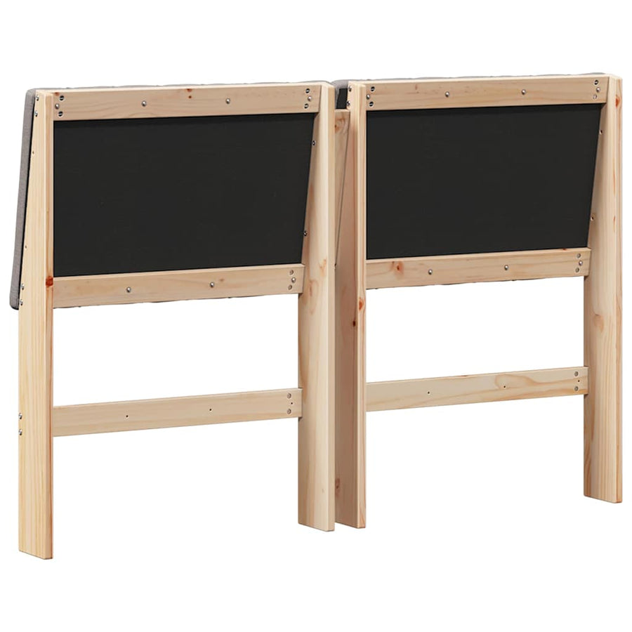 Gestoffeerd hoofdbord Taupe 135 cm Massief grenenhout