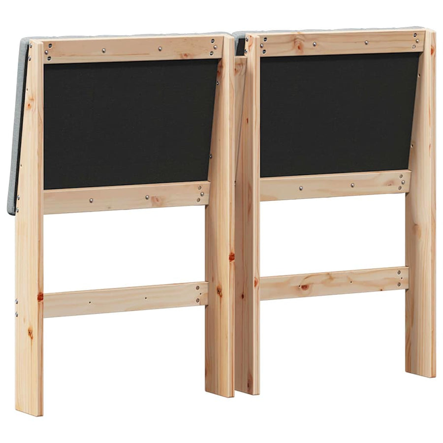 Gestoffeerd hoofdbord Lichtgrijs 120 cm Massief grenenhout