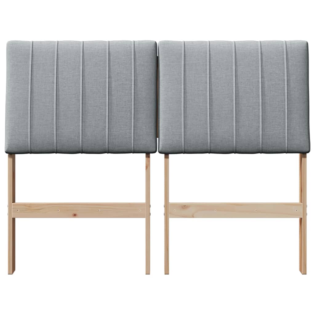 Gestoffeerd hoofdbord Lichtgrijs 120 cm Massief grenenhout