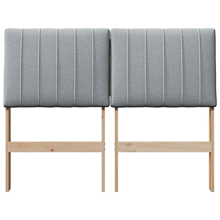 Gestoffeerd hoofdbord Lichtgrijs 120 cm Massief grenenhout