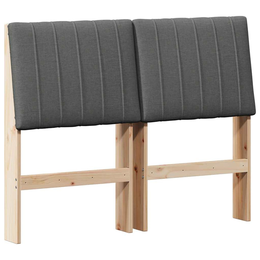 Gestoffeerd hoofdbord Donkergrijs 120 cm Massief grenenhout