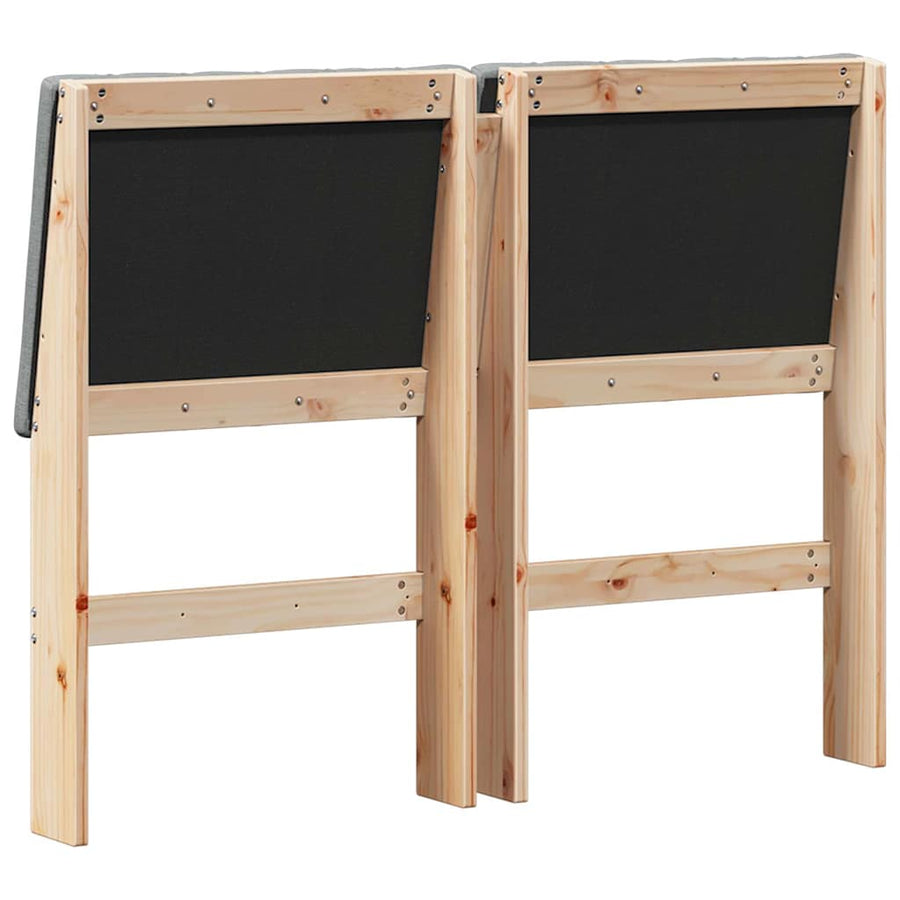 Gestoffeerd hoofdbord Donkergrijs 120 cm Massief grenenhout