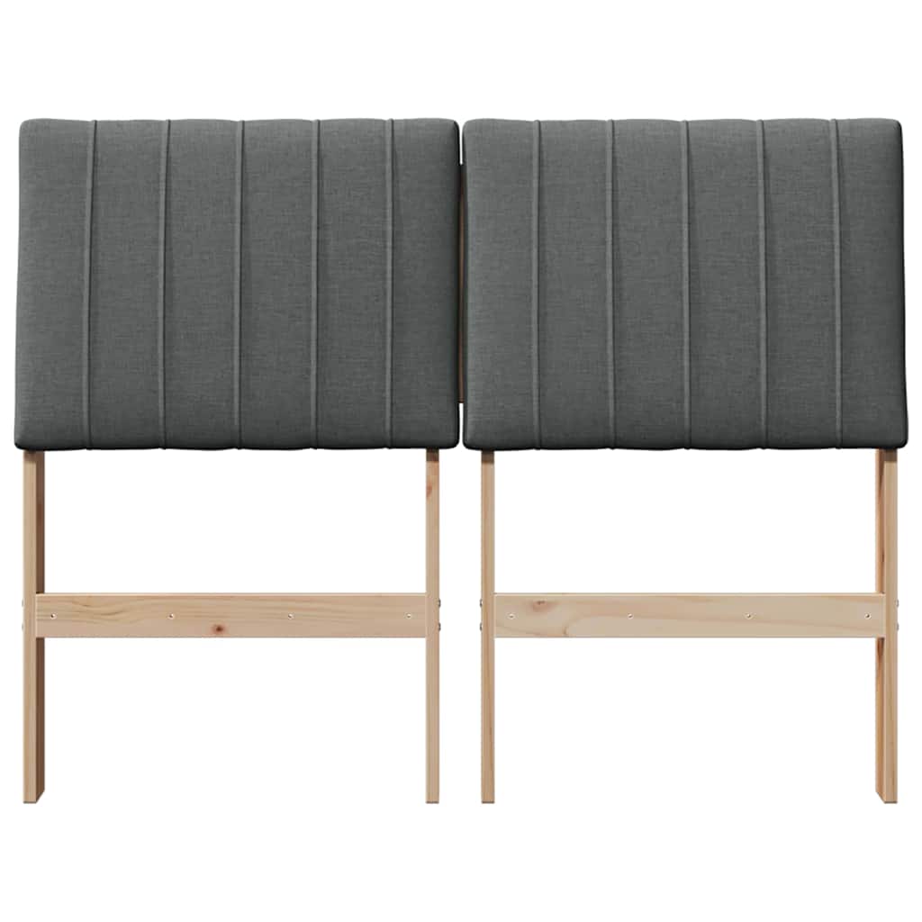 Gestoffeerd hoofdbord Donkergrijs 120 cm Massief grenenhout