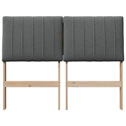 Gestoffeerd hoofdbord Donkergrijs 120 cm Massief grenenhout