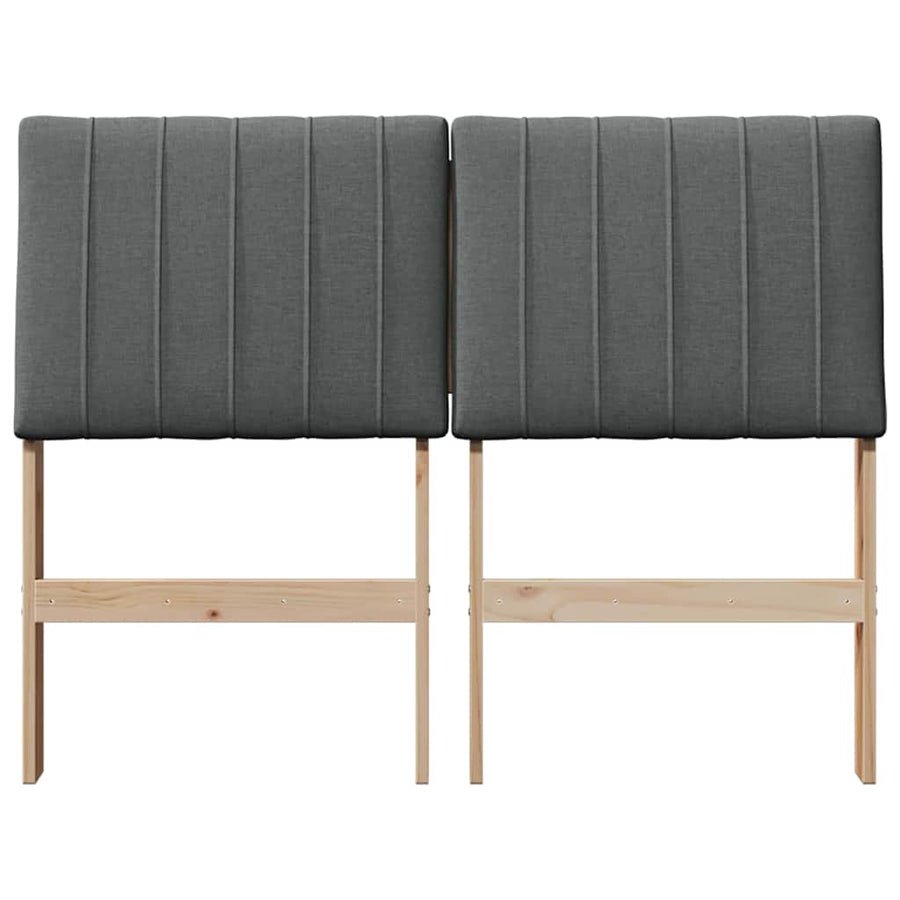 Gestoffeerd hoofdbord Donkergrijs 120 cm Massief grenenhout