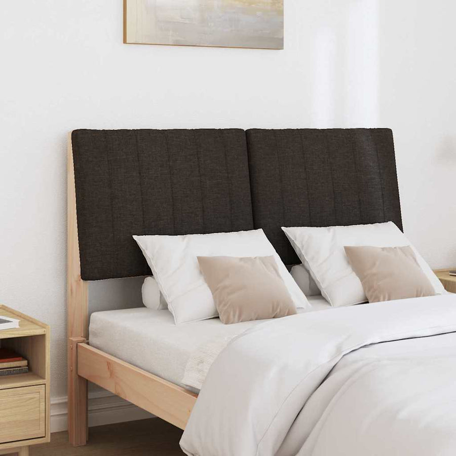 Gestoffeerd hoofdbord Zwart 120 cm Massief grenenhout