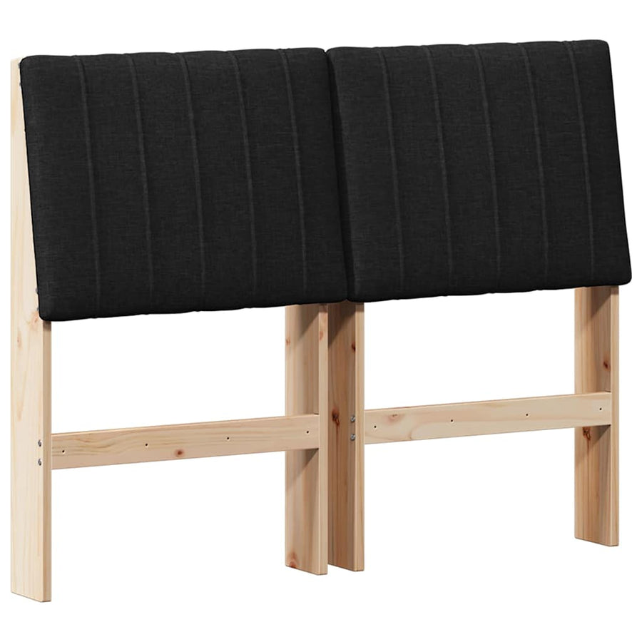 Gestoffeerd hoofdbord Zwart 120 cm Massief grenenhout