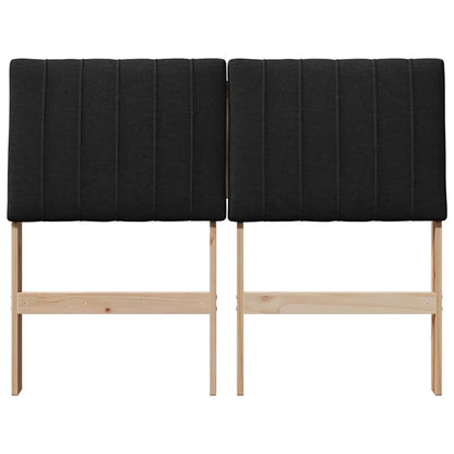 Gestoffeerd hoofdbord Zwart 120 cm Massief grenenhout