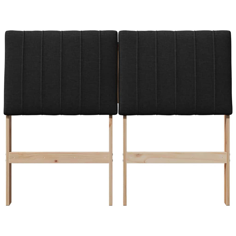 Gestoffeerd hoofdbord Zwart 120 cm Massief grenenhout